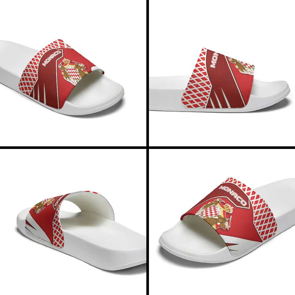 Monaco Slide Sandals Coat Of Arms Unique Style - Wonder Print Shop