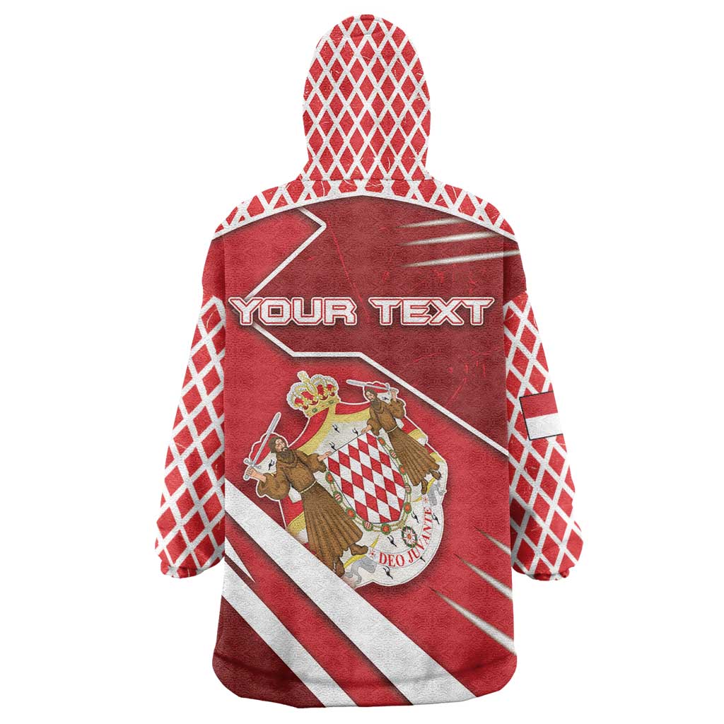 Personalized Monaco Wearable Blanket Hoodie Coat Of Arms Unique Style - Wonder Print Shop