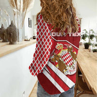Personalized Monaco Women Casual Shirt Coat Of Arms Unique Style - Wonder Print Shop