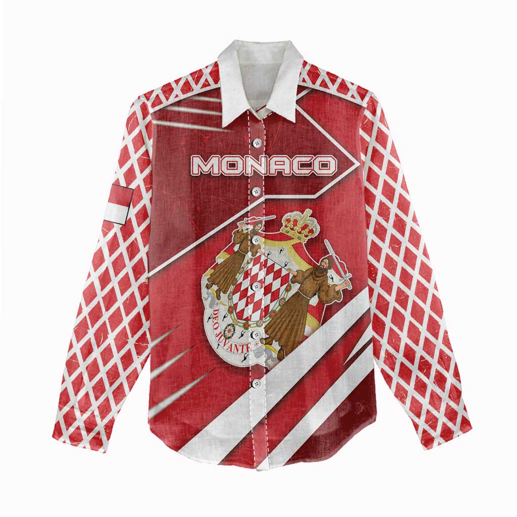 Personalized Monaco Women Casual Shirt Coat Of Arms Unique Style - Wonder Print Shop
