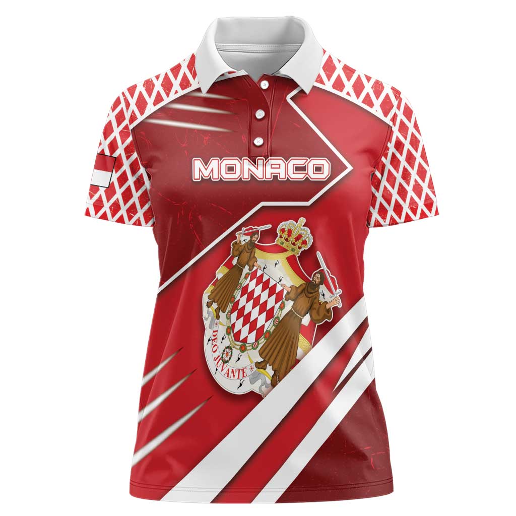Personalized Monaco Women Polo Shirt Coat Of Arms Unique Style - Wonder Print Shop