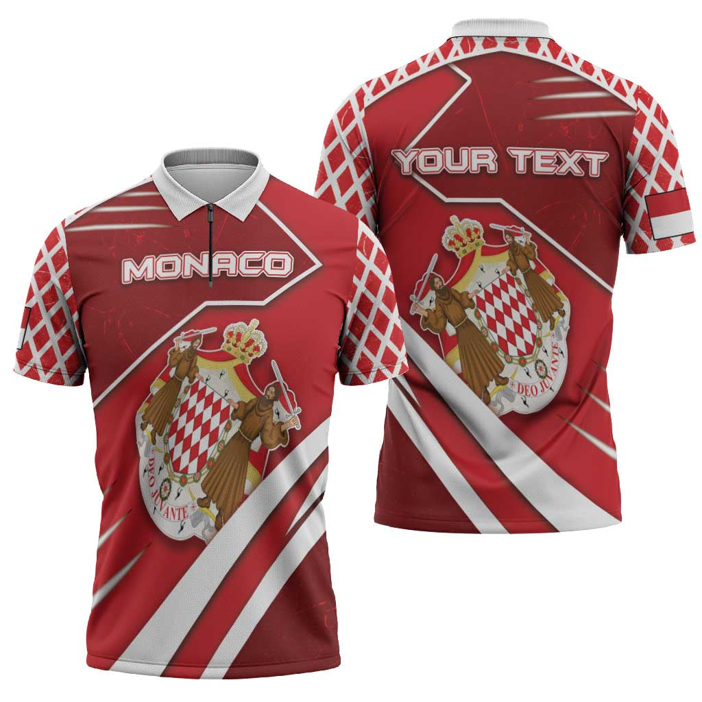 Personalized Monaco Zipper Polo Shirt Coat Of Arms Unique Style - Wonder Print Shop