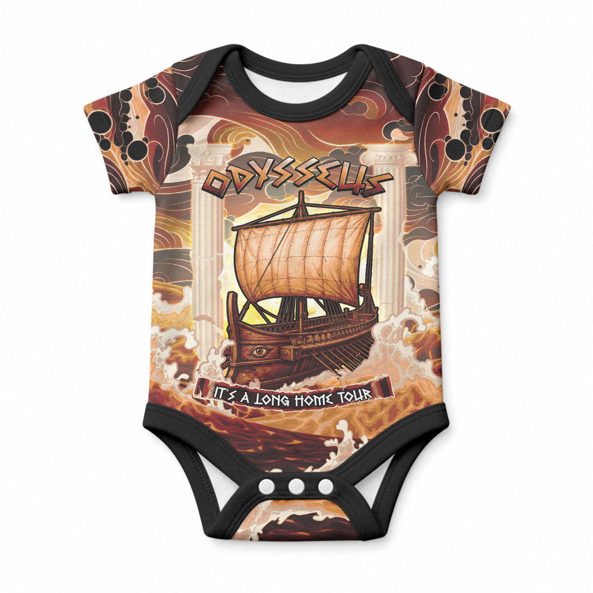Odysseus World Tour Baby Onesie Ancient Greek Mythology