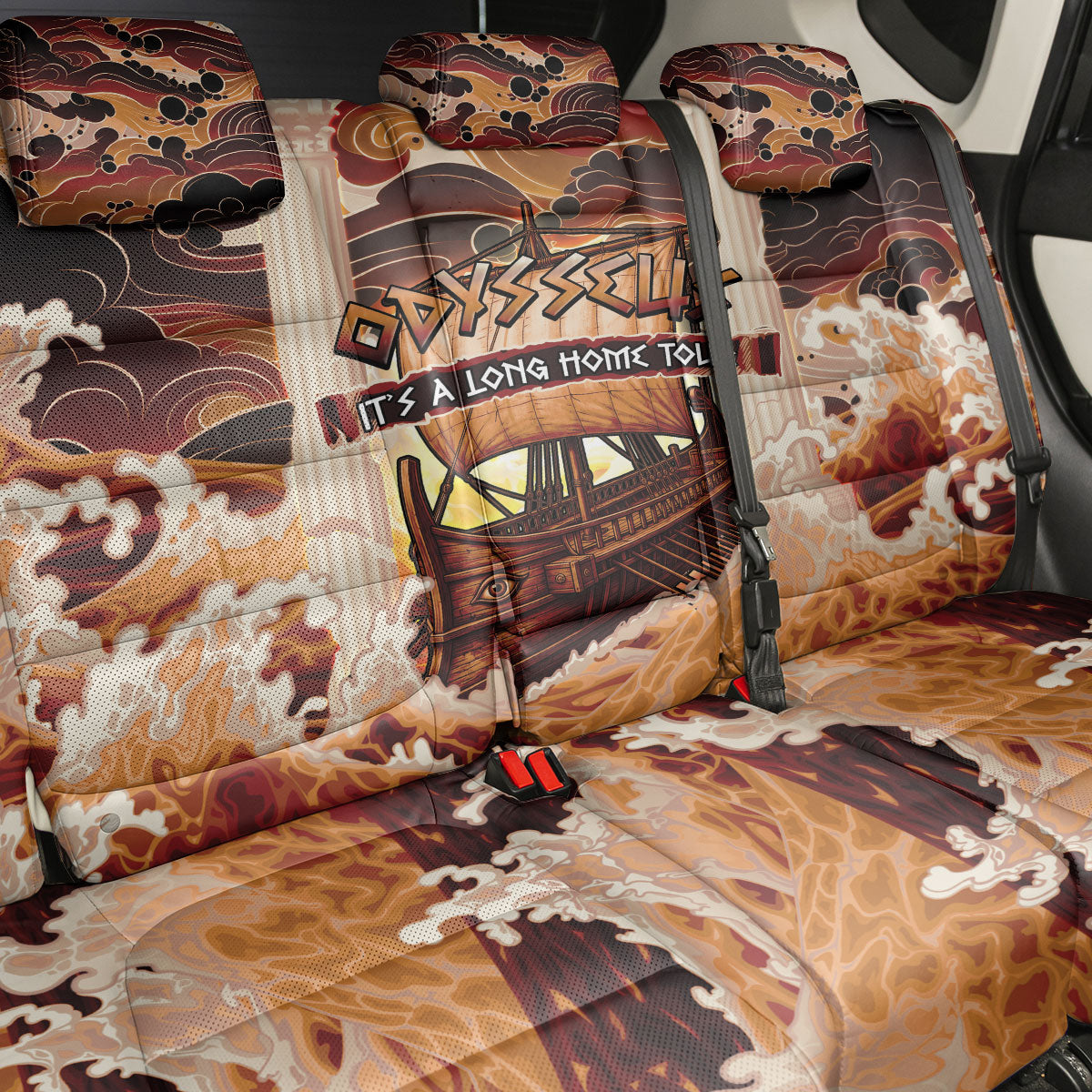 Odysseus World Tour Back Car Seat Cover Ancient Greek Mythology