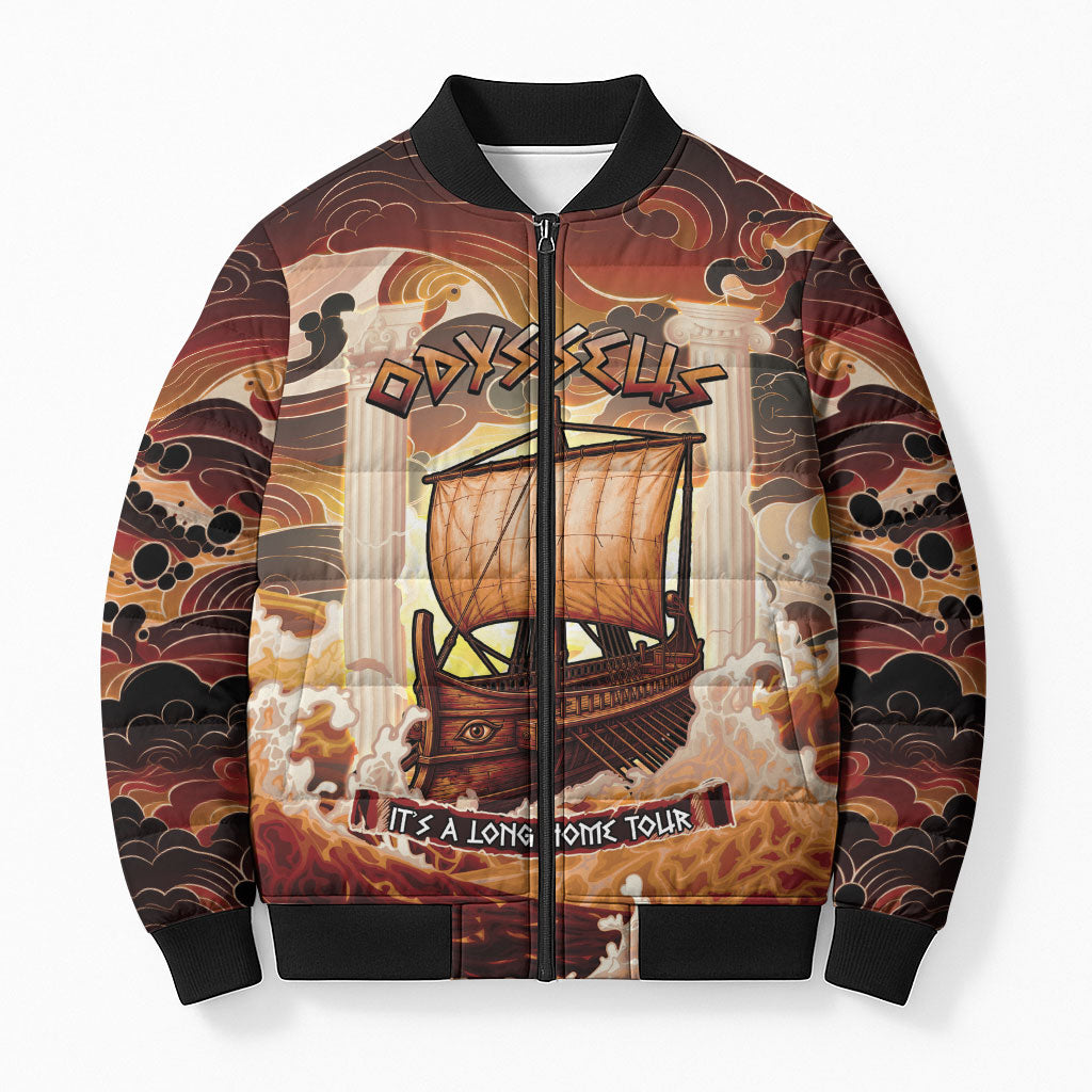 Odysseus World Tour Bomber Puffer Jacket Ancient Greek Mythology