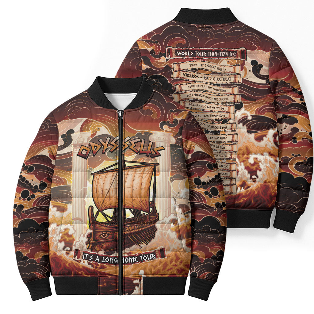 Odysseus World Tour Bomber Puffer Jacket Ancient Greek Mythology