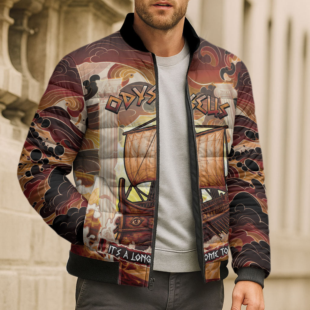 Odysseus World Tour Bomber Puffer Jacket Ancient Greek Mythology
