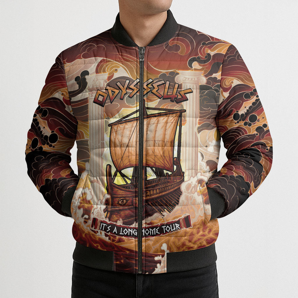 Odysseus World Tour Bomber Puffer Jacket Ancient Greek Mythology