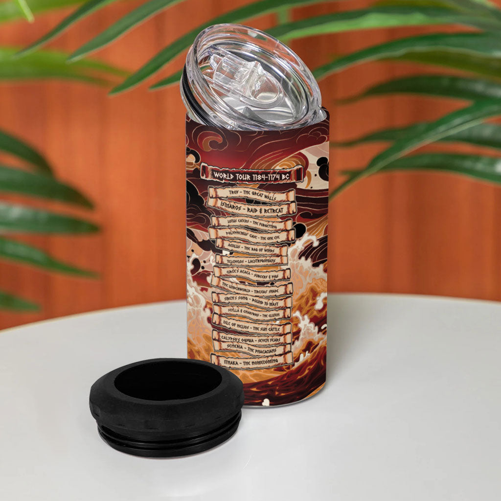 Odysseus World Tour 4 in 1 Can Cooler Tumbler Ancient Greek Mythology