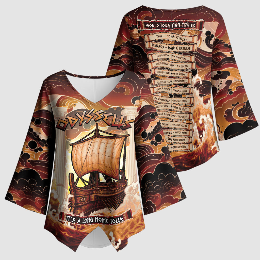 Odysseus World Tour Kimono Sleeve Blouse Ancient Greek Mythology