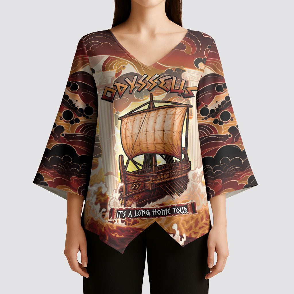 Odysseus World Tour Kimono Sleeve Blouse Ancient Greek Mythology