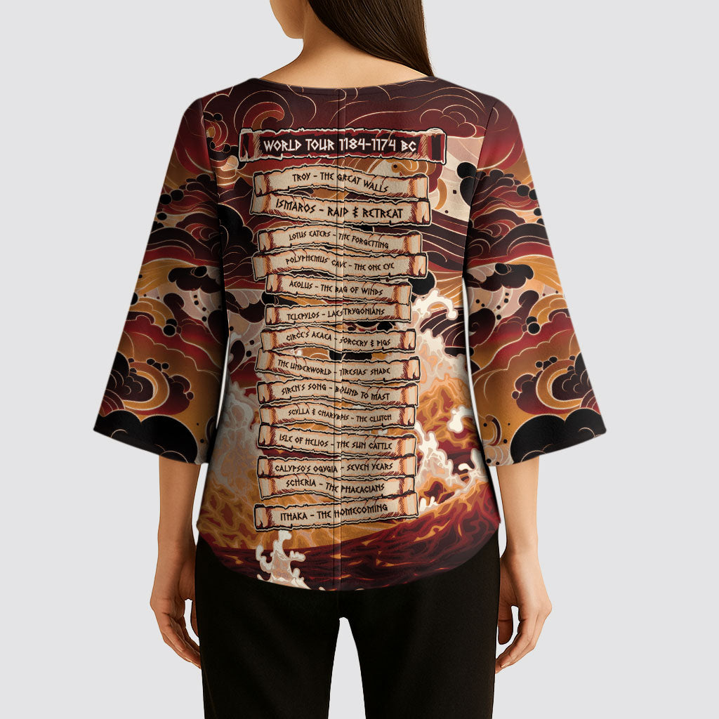 Odysseus World Tour Kimono Sleeve Blouse Ancient Greek Mythology