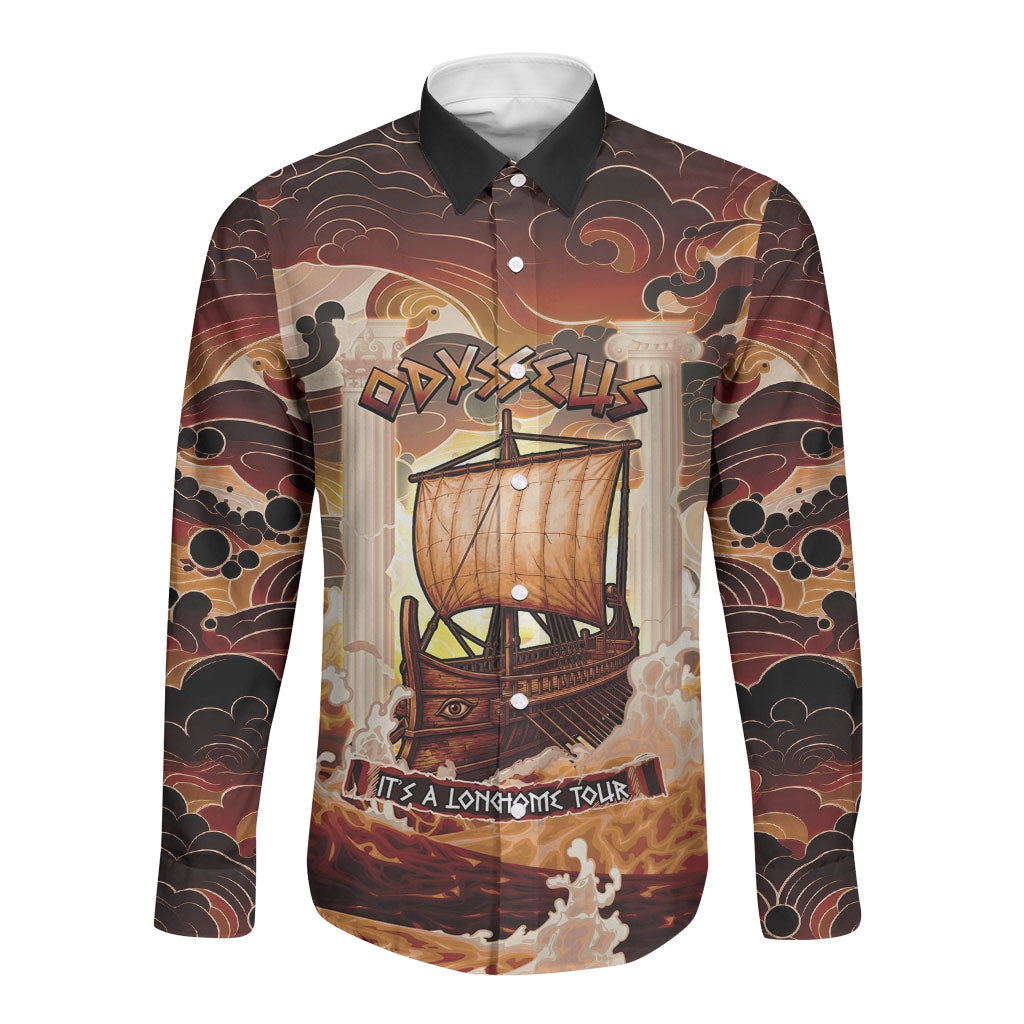 Odysseus World Tour Long Sleeve Button Shirt Ancient Greek Mythology