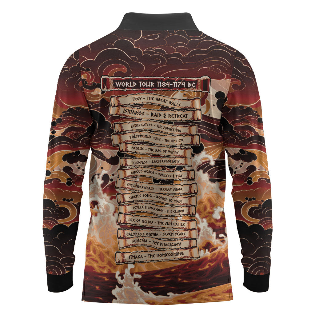 Odysseus World Tour Long Sleeve Polo Shirt Ancient Greek Mythology