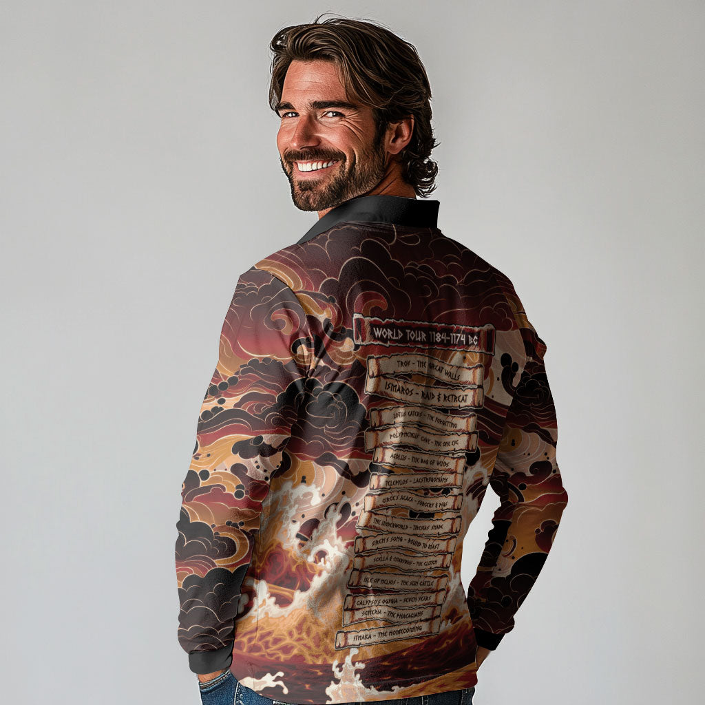 Odysseus World Tour Long Sleeve Polo Shirt Ancient Greek Mythology