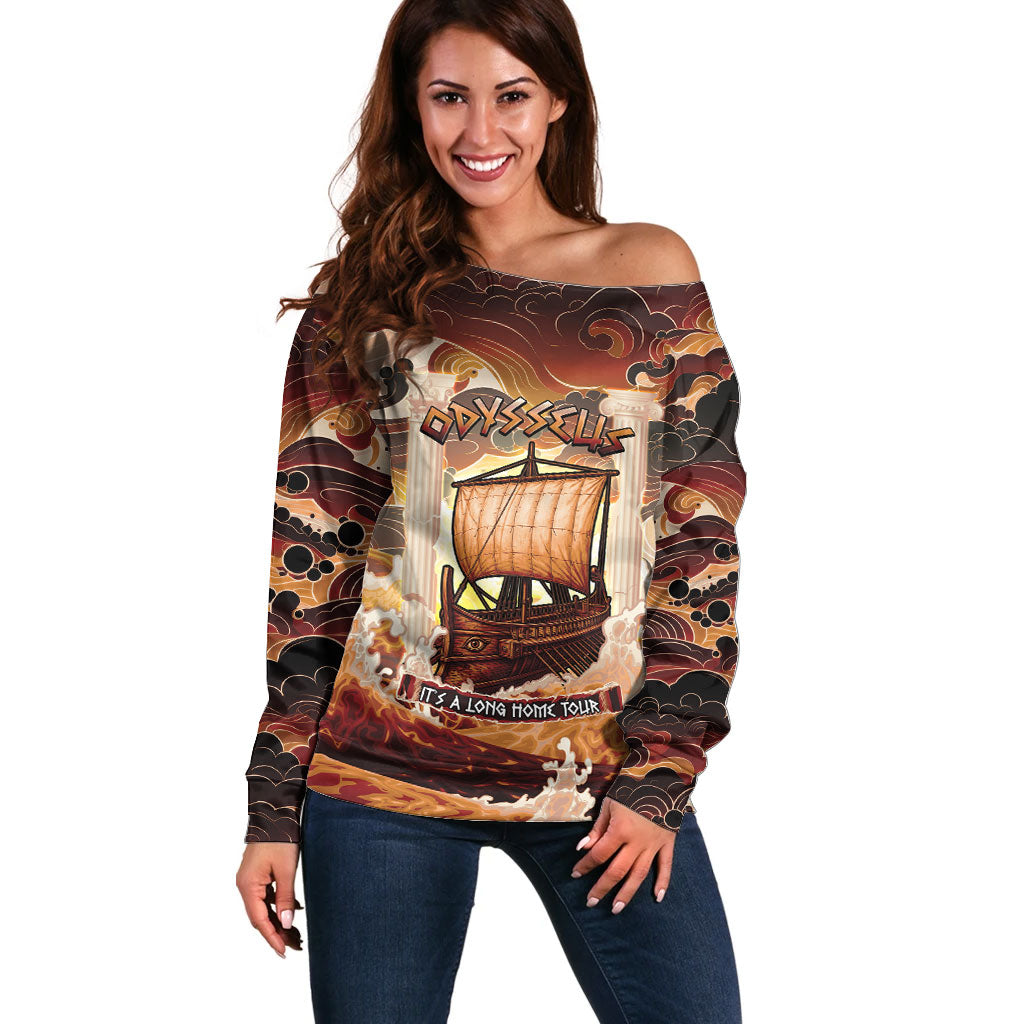 Odysseus World Tour Off Shoulder Sweater Ancient Greek Mythology