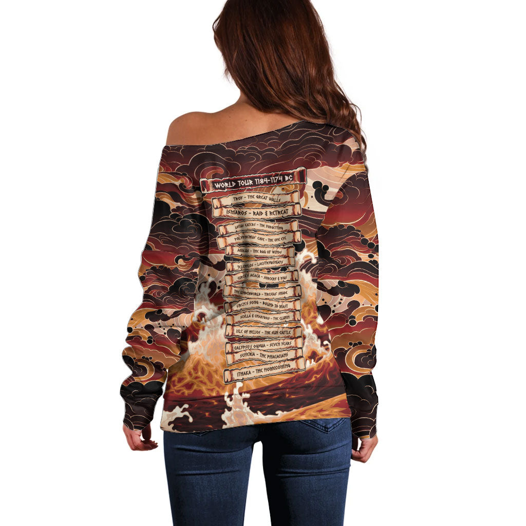 Odysseus World Tour Off Shoulder Sweater Ancient Greek Mythology