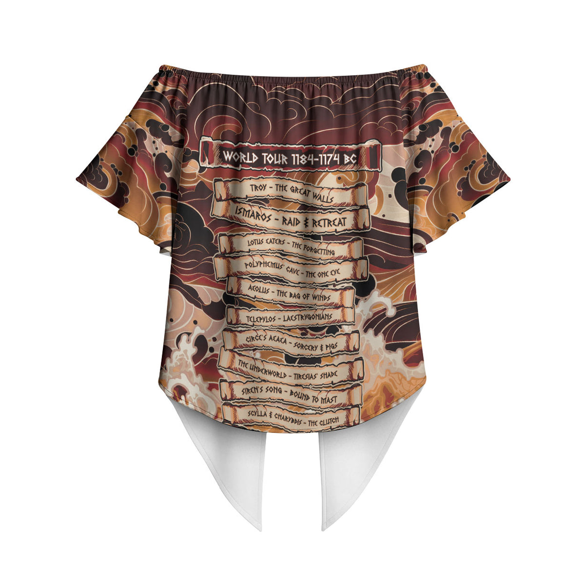 Odysseus World Tour Off Shoulder Wrap Waist Top Ancient Greek Mythology