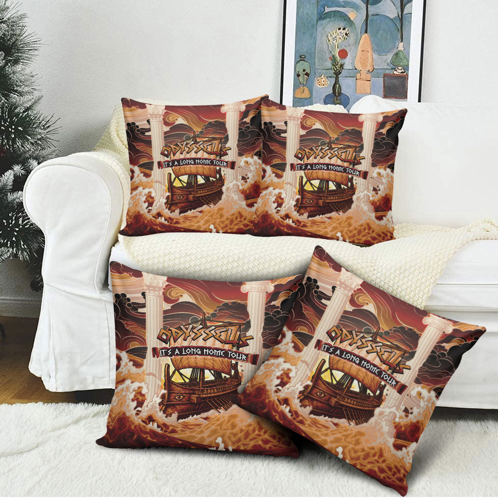 Odysseus World Tour Pillow Cover Ancient Greek Mythology