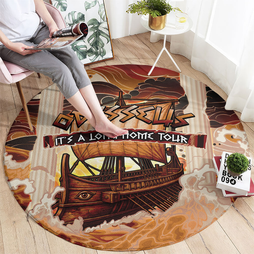 Odysseus World Tour Round Carpet Ancient Greek Mythology