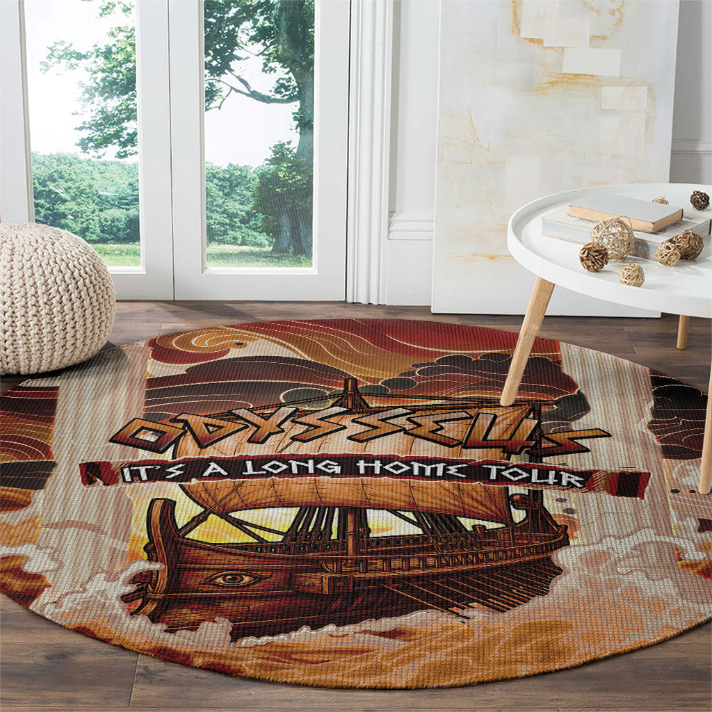 Odysseus World Tour Round Carpet Ancient Greek Mythology