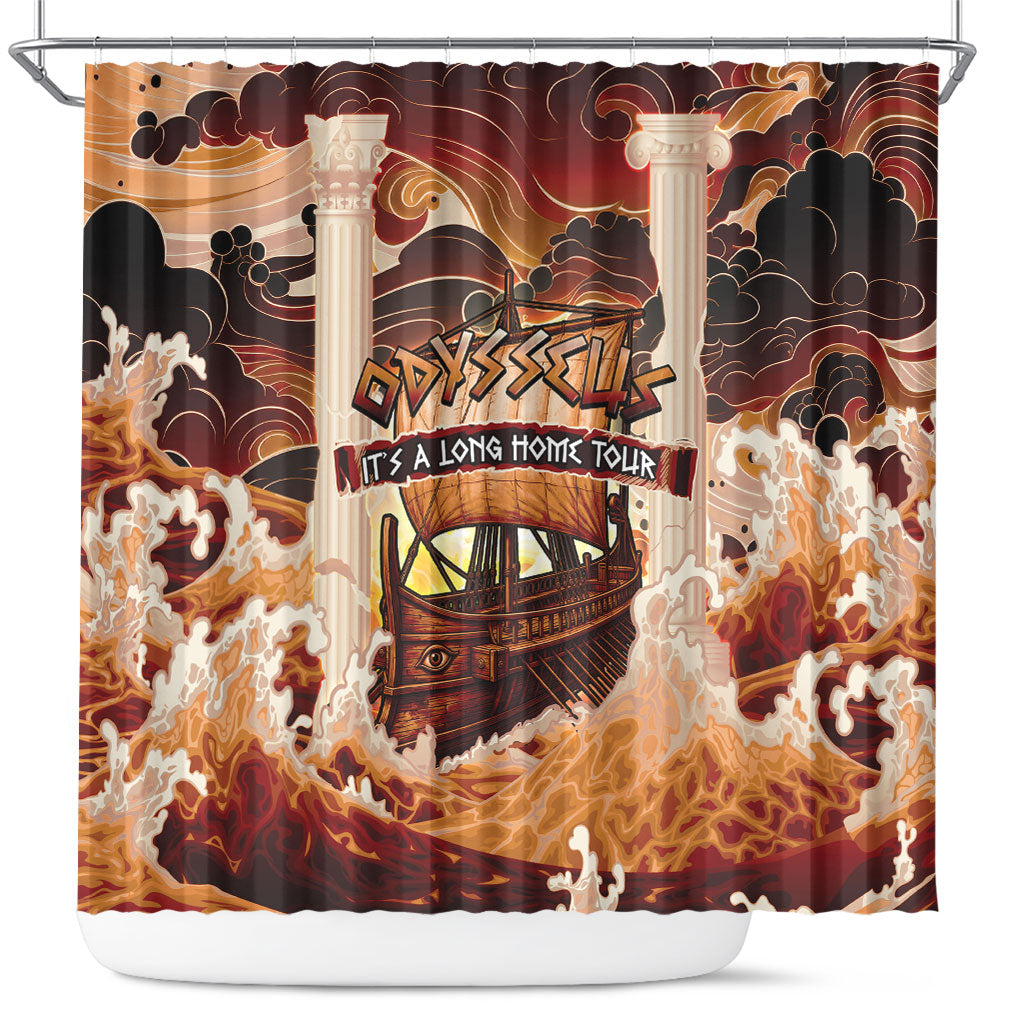 Odysseus World Tour Shower Curtain Ancient Greek Mythology