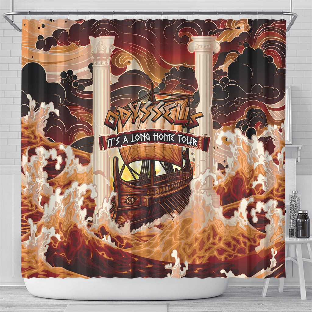 Odysseus World Tour Shower Curtain Ancient Greek Mythology