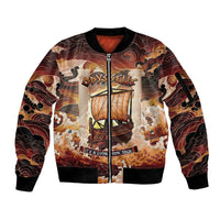 Odysseus World Tour Sleeve Zip Bomber Jacket Ancient Greek Mythology
