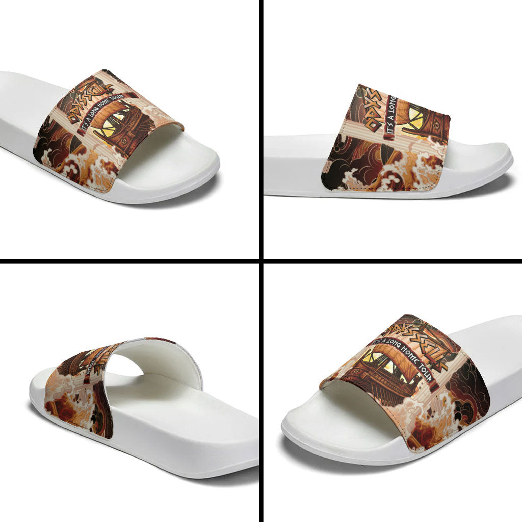 Odysseus World Tour Slide Sandals Ancient Greek Mythology