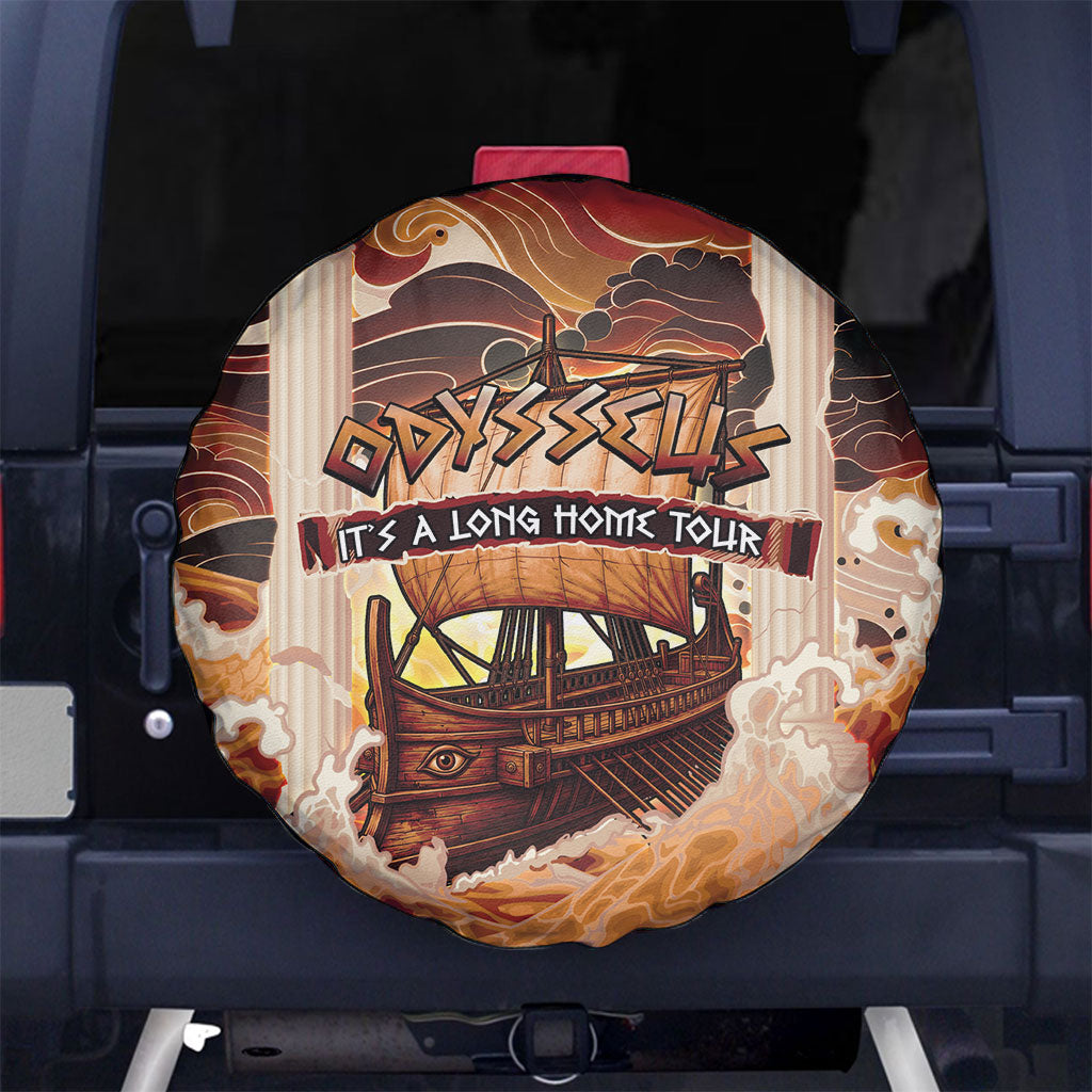 Odysseus World Tour Spare Tire Cover Ancient Greek Mythology