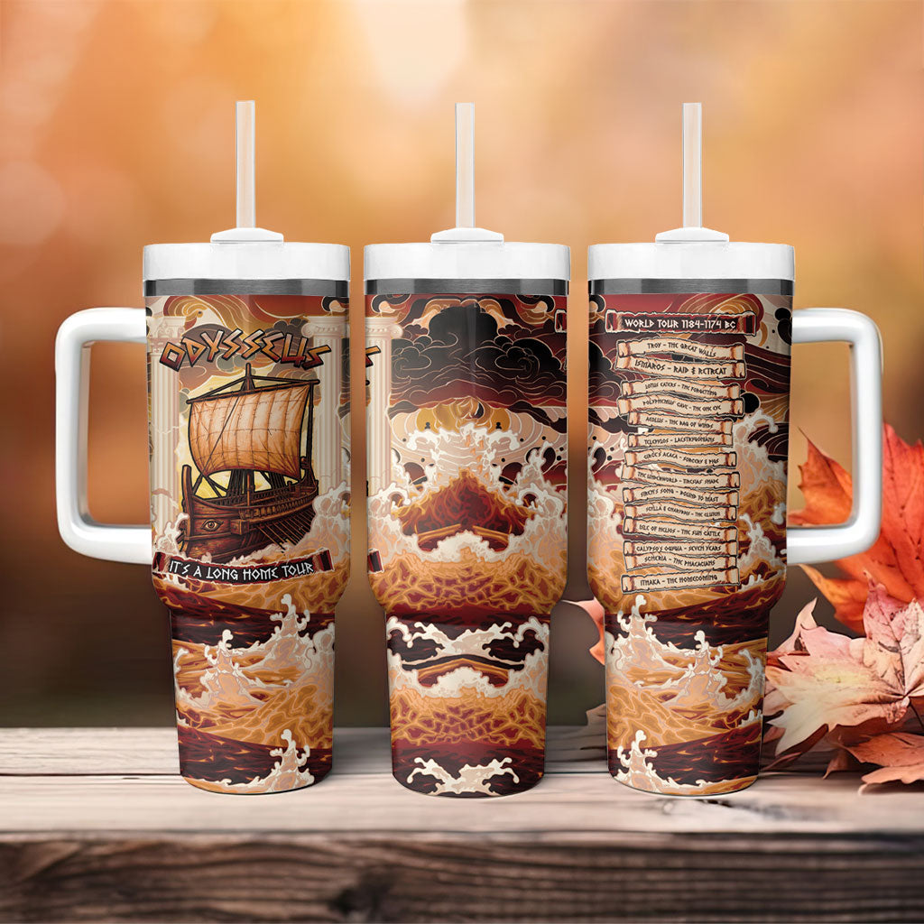 Odysseus World Tour Tumbler With Handle Ancient Greek Mythology