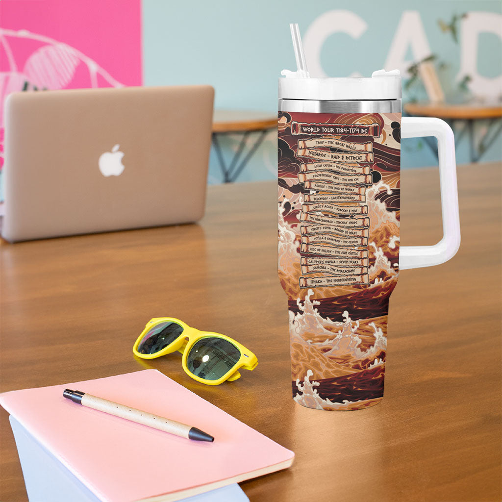 Odysseus World Tour Tumbler With Handle Ancient Greek Mythology