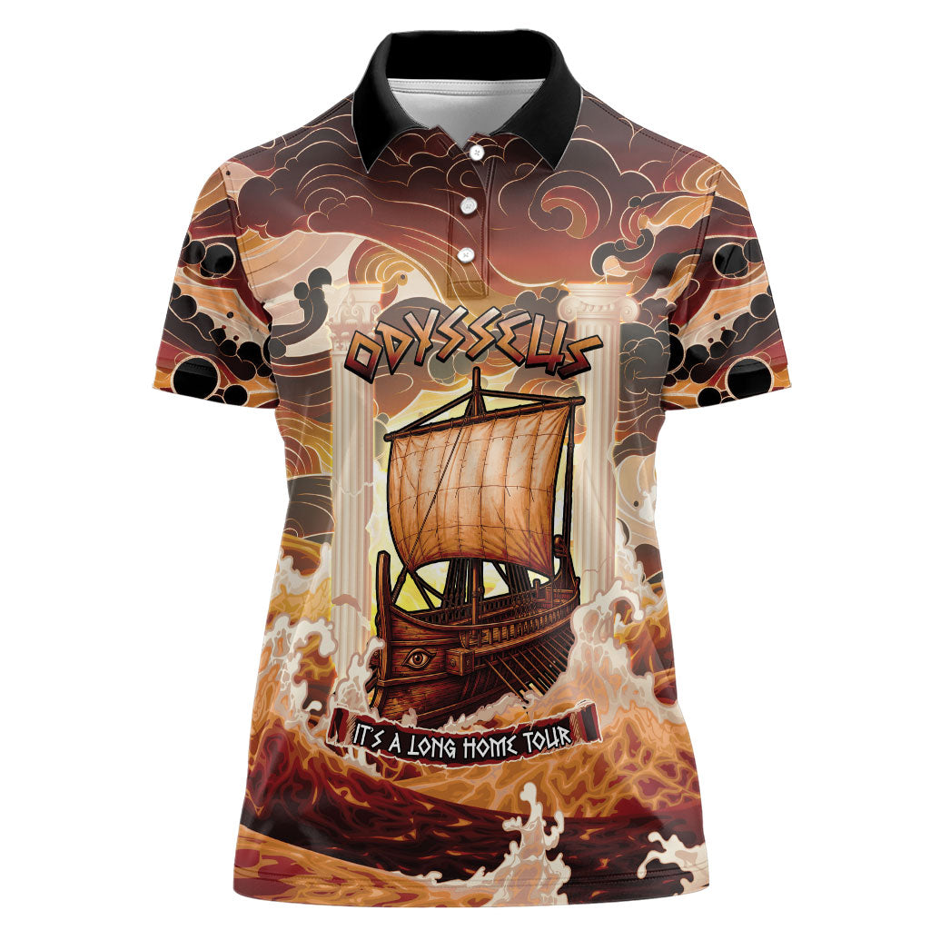 Odysseus World Tour Women Polo Shirt Ancient Greek Mythology