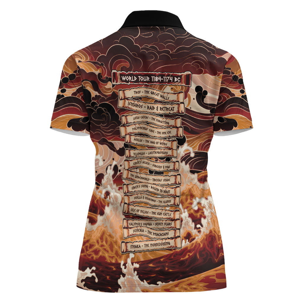 Odysseus World Tour Women Polo Shirt Ancient Greek Mythology