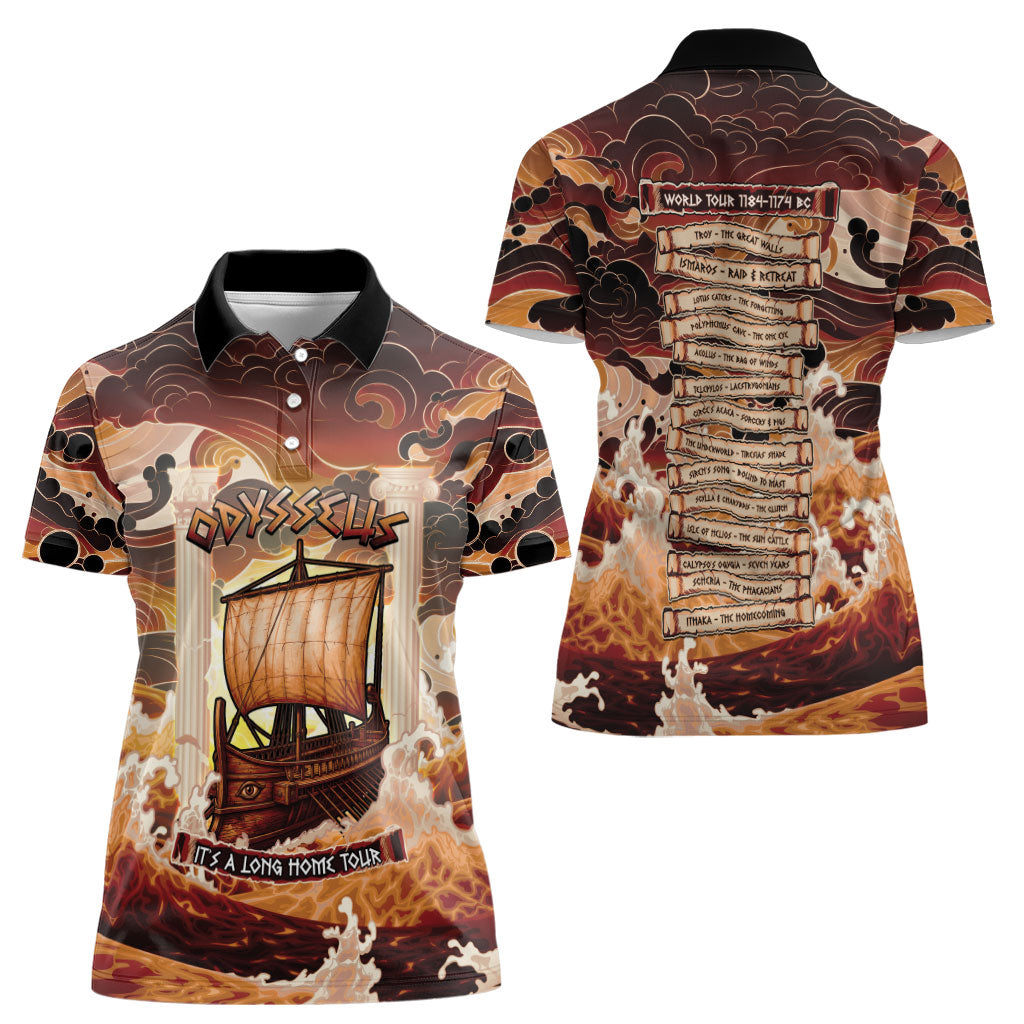 Odysseus World Tour Women Polo Shirt Ancient Greek Mythology