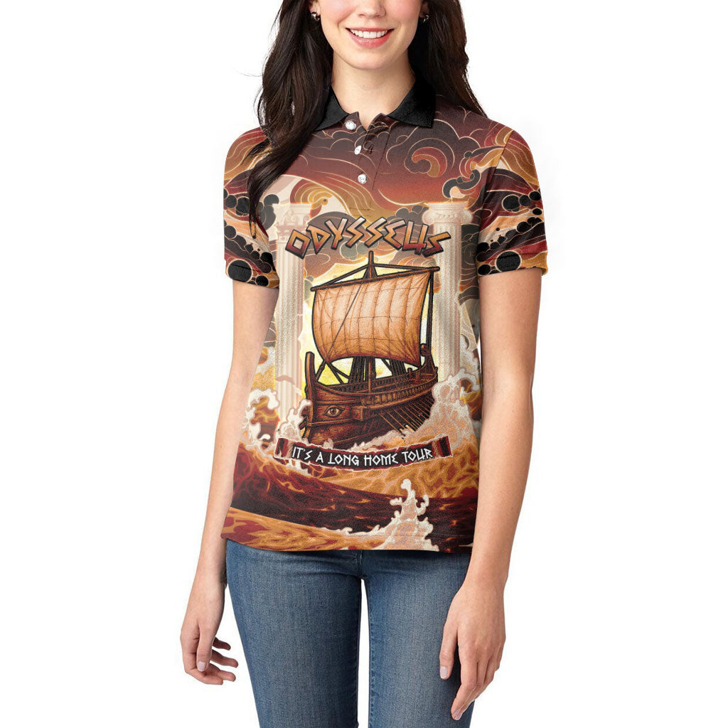 Odysseus World Tour Women Polo Shirt Ancient Greek Mythology