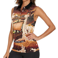Odysseus World Tour Women Sleeveless Polo Shirt Ancient Greek Mythology