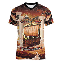 Odysseus World Tour Women V-Neck T-Shirt Ancient Greek Mythology