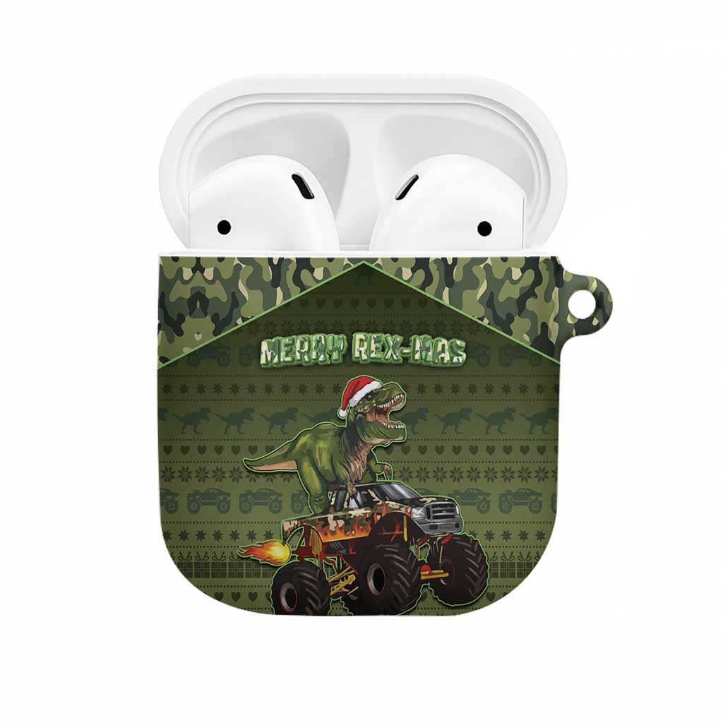 Dinosaur Christmas AirPods Case Merry Rexmas - Wonder Print Shop