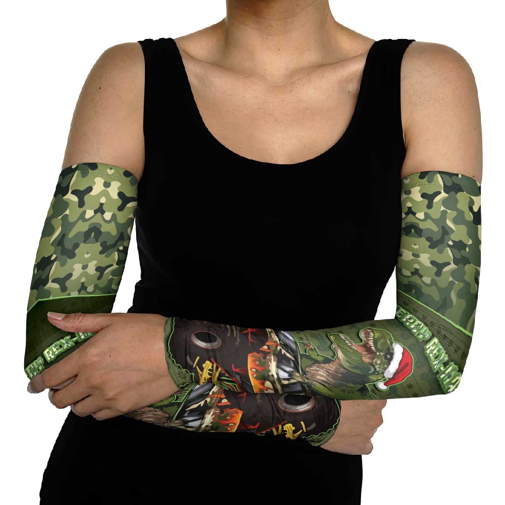 Dinosaur Christmas Arm Sleeves Merry Rexmas - Wonder Print Shop