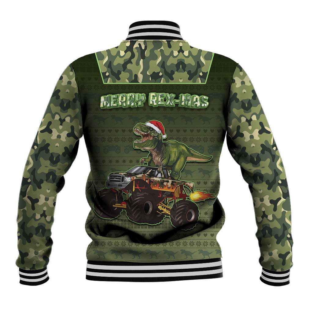 Dinosaur Christmas Baseball Jacket Merry Rexmas - Wonder Print Shop
