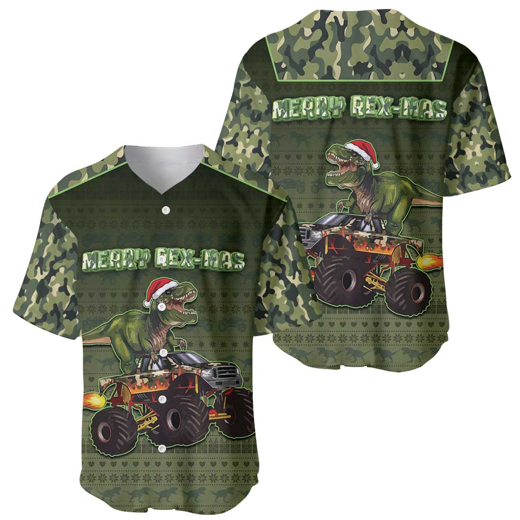 Dinosaur Christmas Baseball Jersey Merry Rexmas - Wonder Print Shop