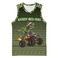 Dinosaur Christmas Basketball Jersey Merry Rexmas - Wonder Print Shop