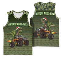 Dinosaur Christmas Basketball Jersey Merry Rexmas - Wonder Print Shop