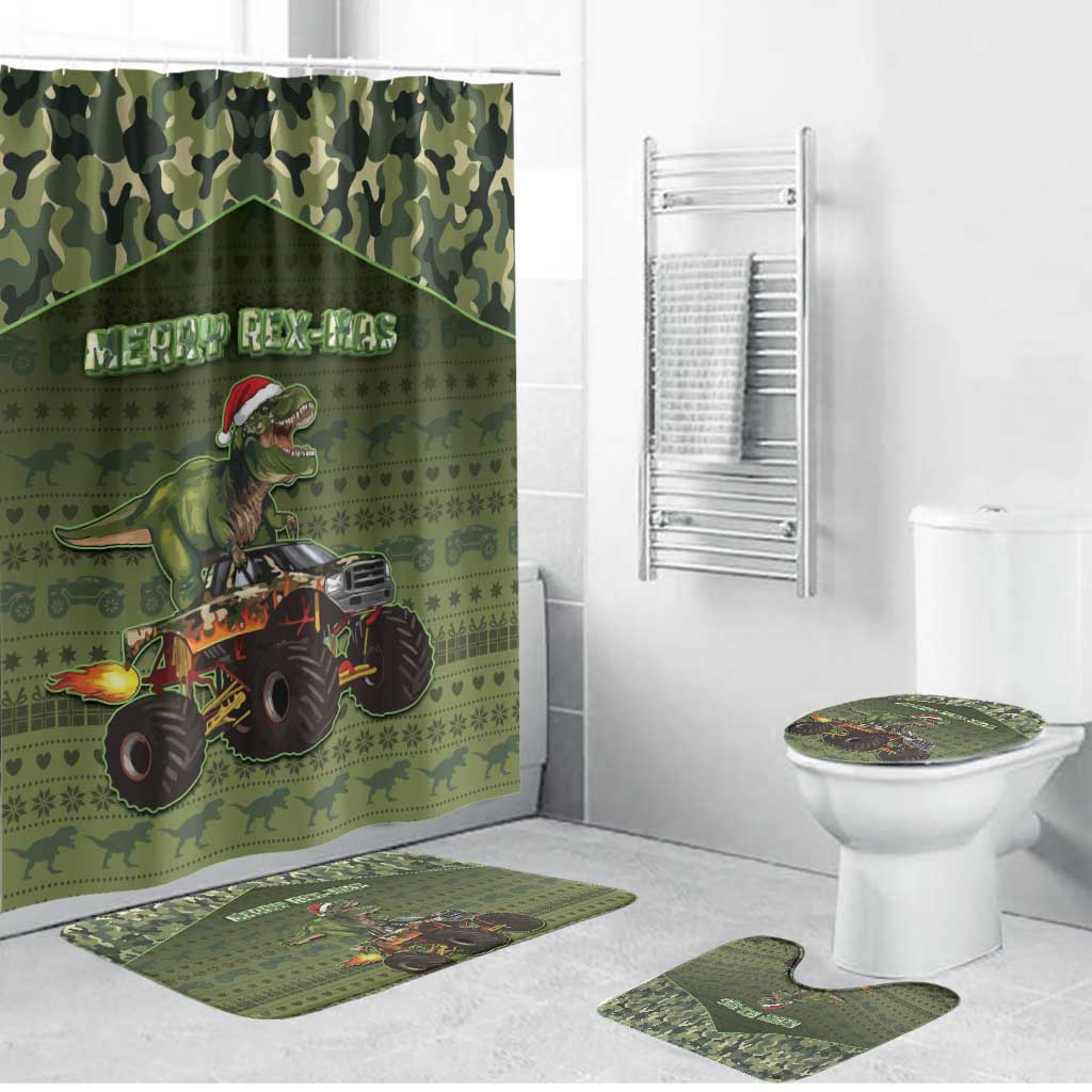 Dinosaur Christmas Bathroom Set Merry Rexmas - Wonder Print Shop