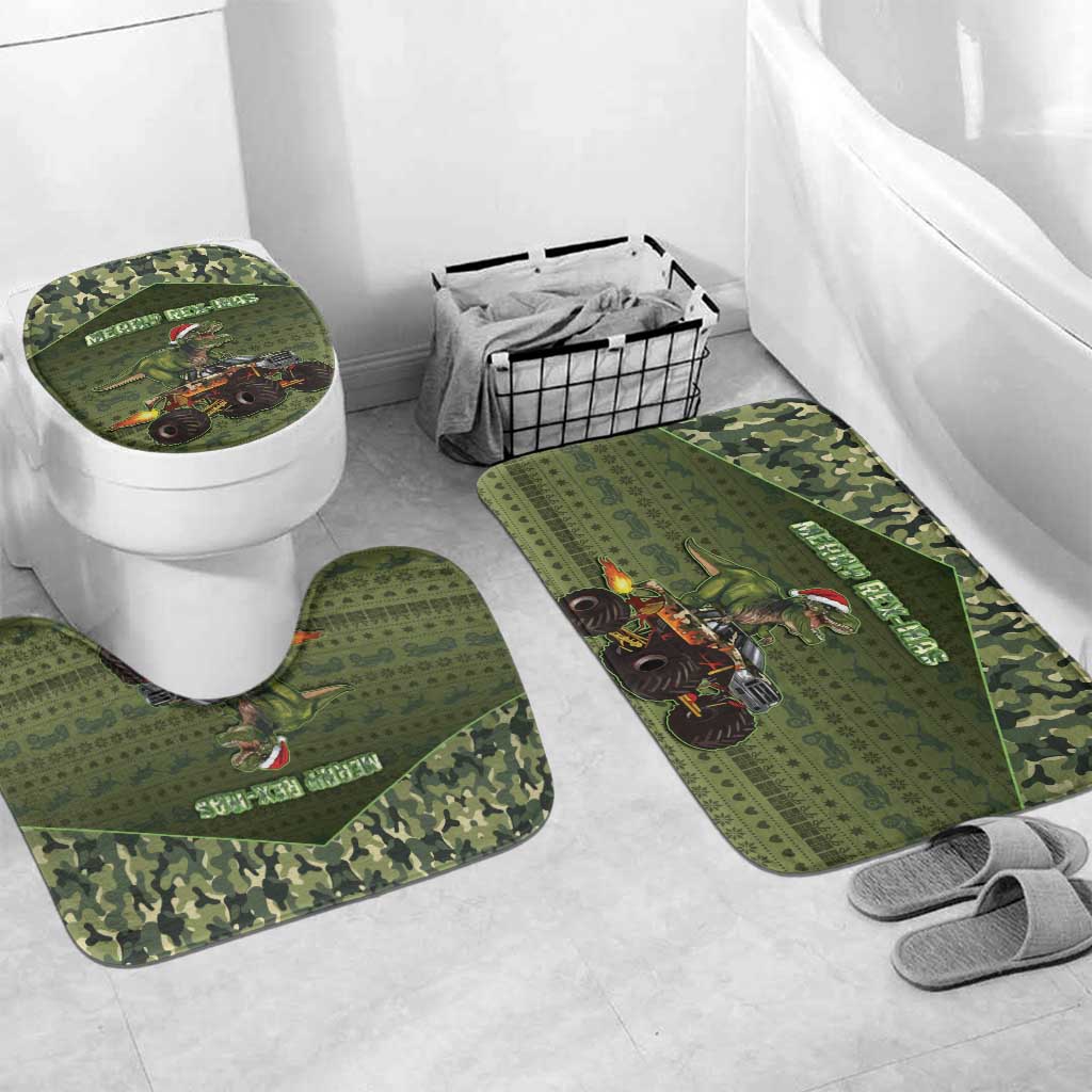Dinosaur Christmas Bathroom Set Merry Rexmas - Wonder Print Shop