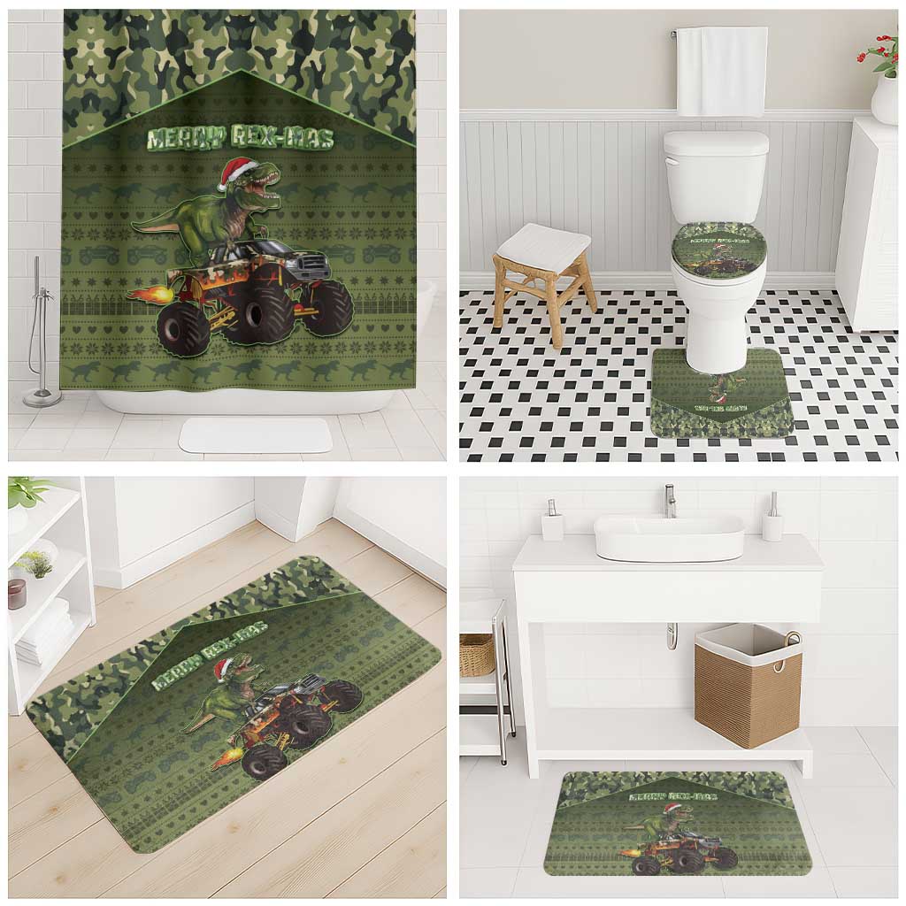 Dinosaur Christmas Bathroom Set Merry Rexmas - Wonder Print Shop
