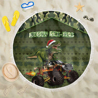 Dinosaur Christmas Beach Blanket Merry Rexmas - Wonder Print Shop