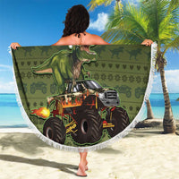 Dinosaur Christmas Beach Blanket Merry Rexmas - Wonder Print Shop