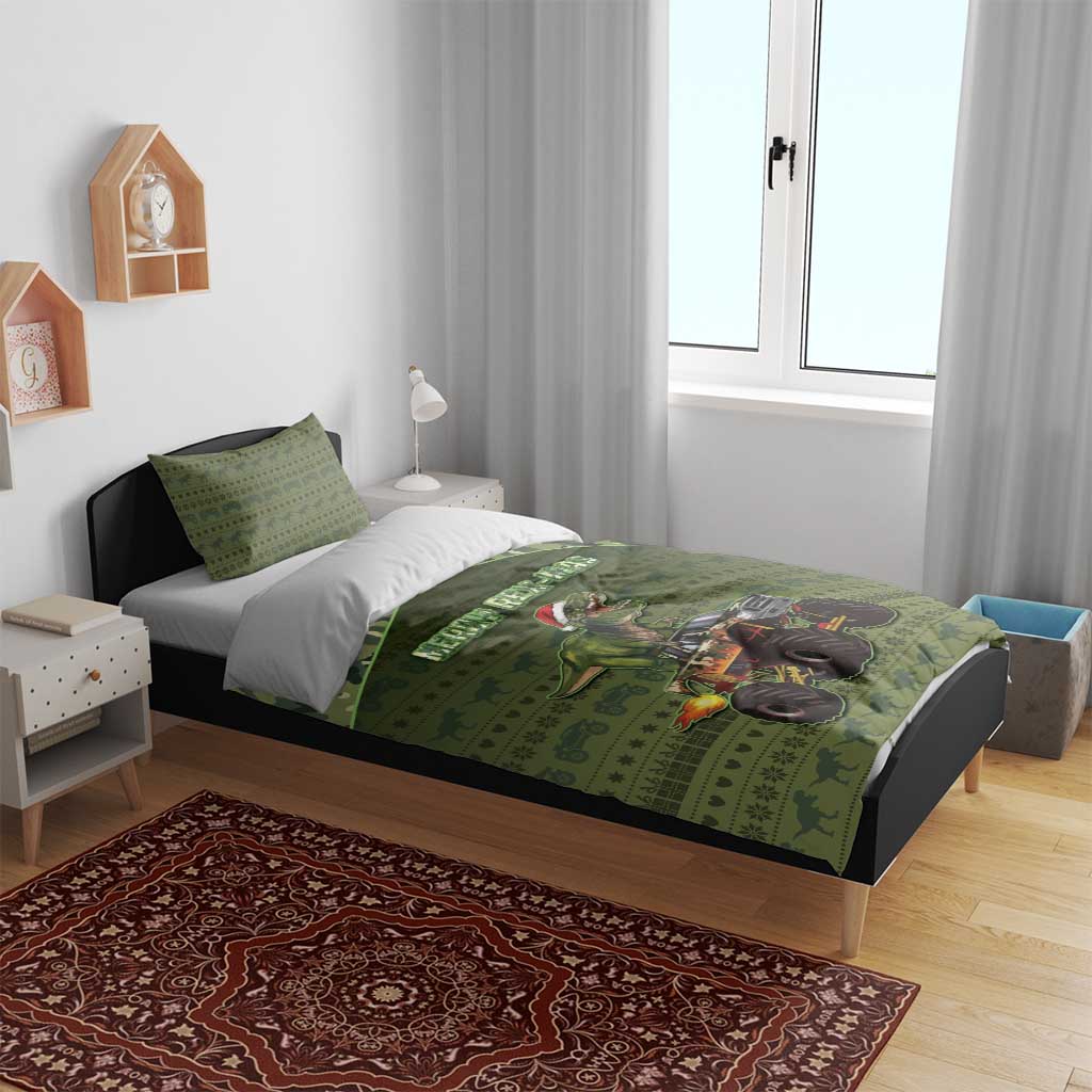Dinosaur Christmas Bedding Set Merry Rexmas - Wonder Print Shop